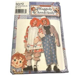 Simplicity 9370 Raggedy Ann & Andy Costume Sewing Pattern Adults Sized XS-XL New